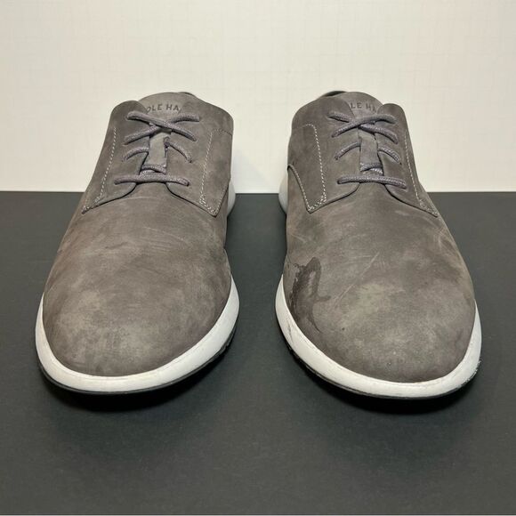 Mens COLE HAAN Grand Troy Gray Plain Oxford Shoes / Size 10 Medium main image 9